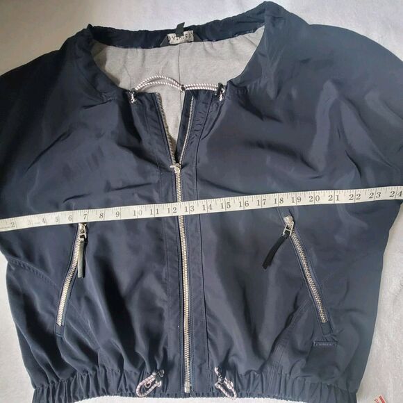 Athleta Womens Navy Blue Zip Front Drawstring Chill Bomber Jacket Size M - Picture 9 of 13